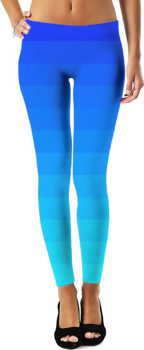 ROWL Blue Striped Ombre Leggings Sporty Women, Ombre Leggings, Leggings Sale, Blue Leggings, Leggings Design, Girls Leggings, Blue Tones, Art And Design, Tight Leggings