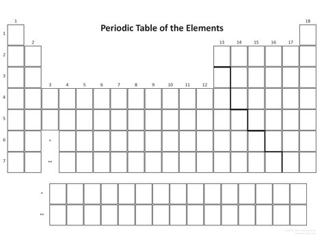 Blank Periodic Table, Periodic Table Worksheet, Periodic Table Project, Periodic Table Printable, Periodic Chart, Periodic Table Words, Table Worksheet, Chemistry Periodic Table, Square Template