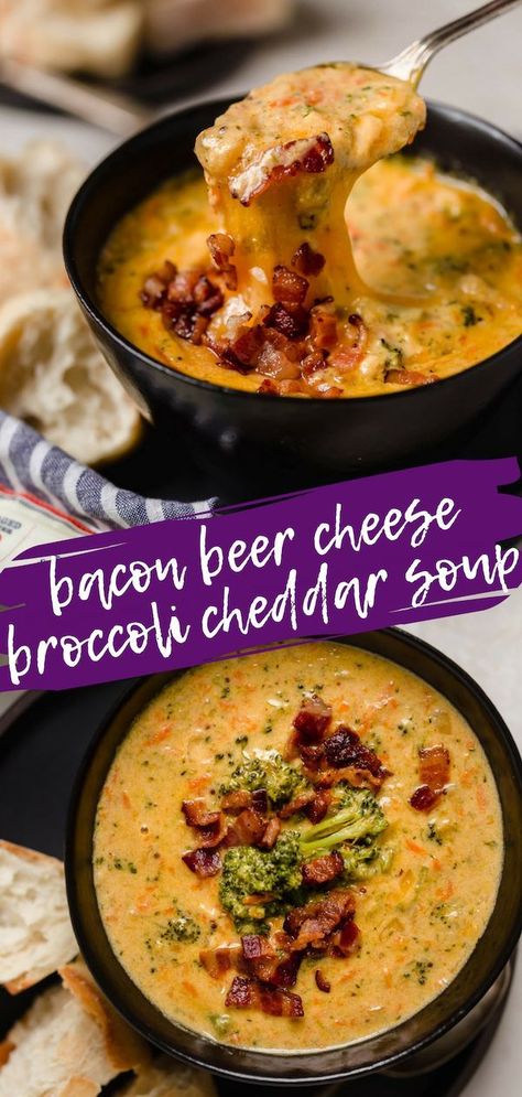 Soup Broccoli, Beer Soup, Best Broccoli Cheese Soup, Beer Cheese Soup, Cheese Broccoli, Beer Cheese Soups, Beer Bacon, Broccoli Cheese Soup Recipes, Cheese Soup Recipes