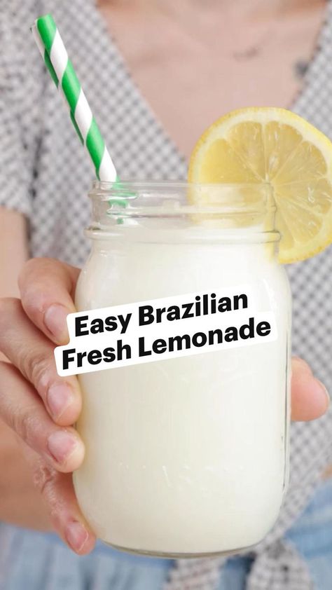 Easy Brazilian Fresh Lemonade recipe in 2022 | Healthy drinks, Vegan drinks recipes, Healthy drinks recipes Brazil Lemonade, Fresh Lemonade Recipe, Vegan Condensed Milk, Brazilian Lemonade, Vegan Drinks Recipes, Vegan Drinks, Get Rid Of Warts, Lemonade Recipe, Fresh Lemonade