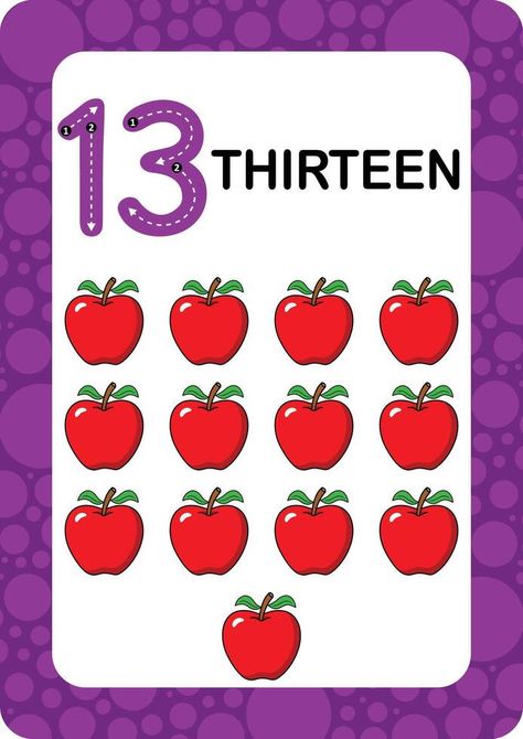 Numbers Flashcards. Number Seventeen Educational math card for children. Learn Counting numbers. Shapes Preschool Printables, Counting Chart, Numbers Flashcards, Rules Poster, Number Flashcards, Classroom Rules Poster, Counting Numbers, Shapes Preschool, Flashcards For Kids