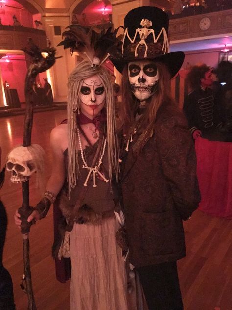 Witch Doctor Couple Costume, Women’s Voodoo Costume, Couples Voodoo Costume, Voodoo Couple Costume, Voodoo Costume Men, Witch Doctor Costume Female Diy, Marie Laveau Costume, Mascarade Halloween Costume, Witch And Warlock Costumes Couple