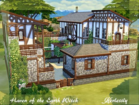 Witch Games, Earth Witch, Lotes The Sims 4, Sims 4 House Building, Sims 4 House Plans, Sims Ideas, Sims 4 House Design, Casas The Sims 4, Sims Building