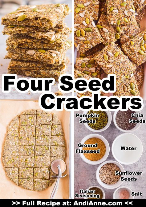 Sunflower Seed Crackers, Flax Meal Crackers, Pumpkin Seed Crackers, High Protein Crackers, Seed Crackers Recipe Healthy, Homemade Seed Crackers, Chia Crackers, Seeds Crackers, Chia Seed Crackers