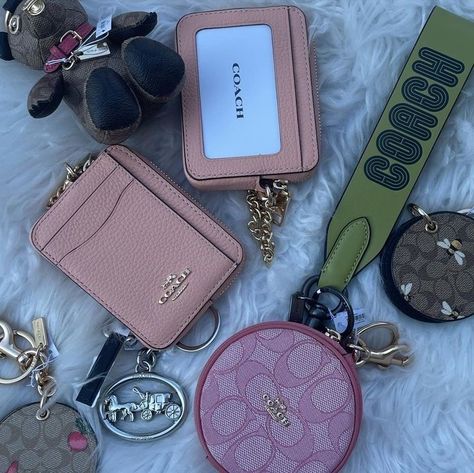 Cute Key Lanyard, Wallet Keychain Ideas, Dainty Keychain, Car Keys Aesthetic, Car Keychain Ideas, Everyday Bag Essentials, What's In My Purse, Inside My Bag, Purse Essentials