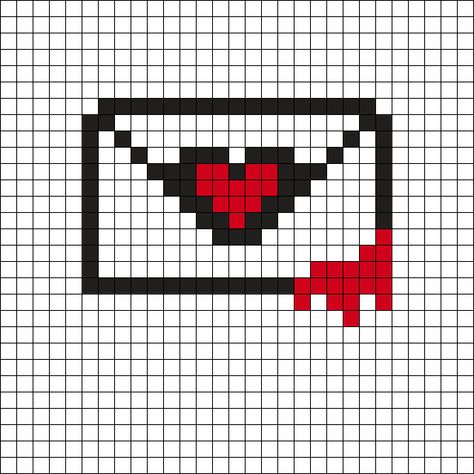 Couple Perler Bead Patterns, Love Perler Bead Patterns, Minecraft Love Letter, Love Perler Beads, Pixel Love Letter, Letter Pixel Art, I Love You Perler Bead Patterns, Valentines Perler Bead Patterns, Pixel Art Alphabet