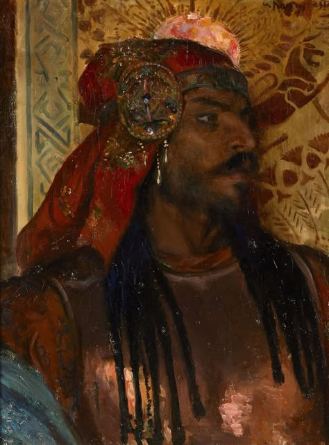 Male Classical Art, Traditional Portrait Painting, Cool Reference Photos People, Classical Art Portraits, Black Male Painting, Dorne Aesthetic Male, Black Portrait Art, Black Portrait Painting, Moors Painting