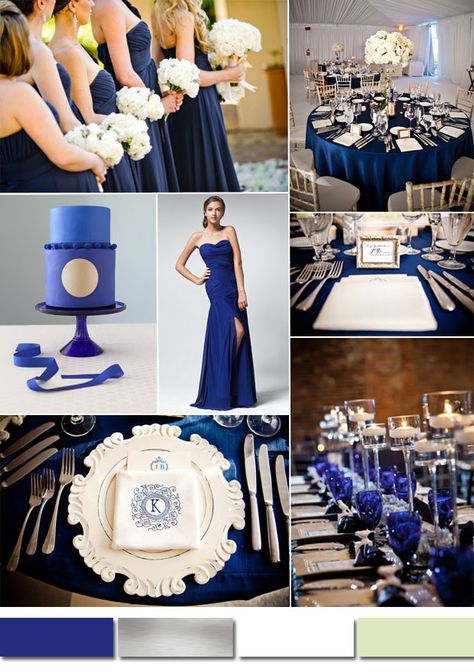 royal blue and white wedding color combo ideas 2015 Royal Blue And White Wedding, Silver Wedding Centerpieces, Royal Blue Wedding Theme, Popular Wedding Colors, Wedding Color Combinations, Blue And White Wedding, White Wedding Decorations, Blue White Weddings, Best Wedding Colors