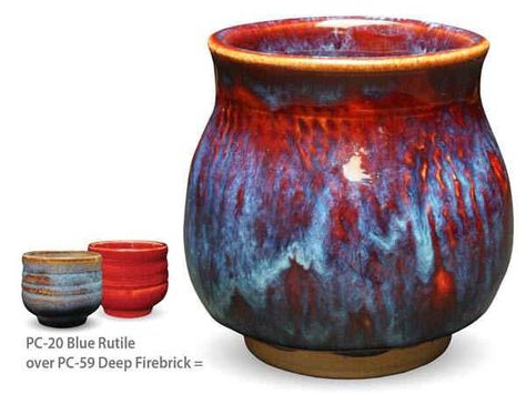 Blue Rutile over Deep Firebrick Firebrick Red, Ceramic Store, Glaze Combinations, Pottery Glaze, Amaco Glazes, Ceramic Glaze Recipes, Glazing Techniques, Sculptures Céramiques, Glaze Ceramics