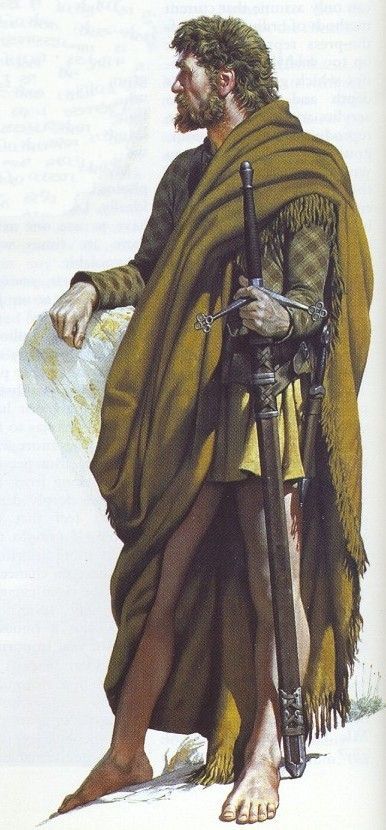 Traditional Irish Clothing, Pictish Warrior, Angus Mcbride, Highlands Warrior, Celtic Warrior, Celtic Clothing, Irish Clothing, Scottish Warrior, Historical Warriors