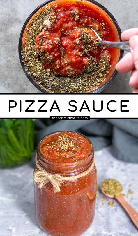 An easy recipe for no-cook 5 minute Pizza Sauce. Upgrade your at home pizza nights with this delicious homemade sauce. Pizza Sauce Recipe | No Cook Pizza Sauce | Pizza Night No Cook Pizza Sauce, Canning Pizza Sauce, Pizza Night At Home, Pizza Sauce Easy, At Home Pizza, Pizza Sauces, Home Pizza, Pizza Oven Recipes, Homemade Seasoning