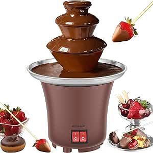 Electric Chocolate Fountain Machine，3 Layer Cheese Fountain Machine，Hold 10oz Chocolate Fondue Fountain，Stainless Steel Cheese Fountain Melting Machine，Auto Off Household Chocolate Fountain for Candy Mini Chocolate Fountain, Cheese Fountain, Chocolate Fountain Machine, Chocolate Fondue Fountain, Fondue Fountain, Chocolate Fountain, Chocolate Roses, Honeydew Melon, Types Of Fruit