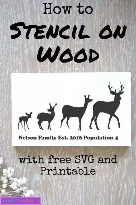 Diy Stencils For Wood Signs, How To Paint With Stencils On Wood, Stencil Wood Signs Diy, How To Apply Stencils To Wood, Stencil On Wood Wooden Signs, Make Wooden Signs, Diy Home Decor Wood, Stencil On Wood, Free Stencils Printables