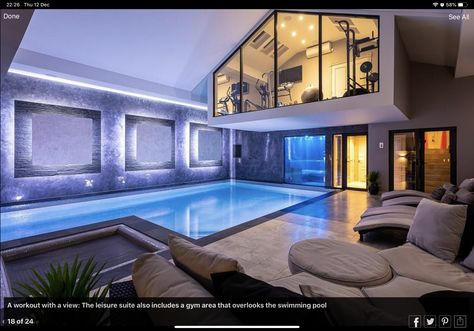 Manor House Hotel, Indoor Swimming Pool Design, Indoor Pool Design, Piscina Interior, Hollywood Hills Homes, Indoor Swimming Pool, Classic Villa, Indoor Outdoor Pool, Country House Hotels