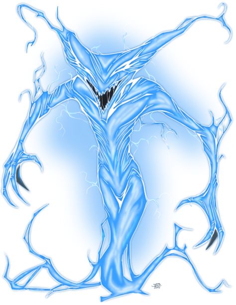 Lightning Elemental Art, Lightning Concept Art, Electric Monster Art, Lightning Character Design, Lightning Elemental, Lightning Monster, Lightning Creature, Lightning Spirit, Lightning Monster Art