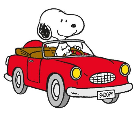 Snoopy Road Trip, Snoopy In A Puffer, Drive Thru Illustration, Snoopy Driving A Car, Snoopy On Top Of Dog House, Snoopy Laying On Dog House, Snoopy Drawing, Woodstock Snoopy, Vw Art