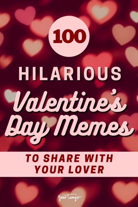 100 Funny Valentine's Day Memes To Make You Laugh (Or Cry) | YourTango Funny Memes About Valentines Day, Valentines Funny Pictures, Funny Happy Valentine’s Day, Hilarious Valentine Quotes, Love You Funny Humor, Valentines Greetings Funny, Funny Valentines Memes Humor, Valentine Funny Memes, Valentines Memes For Him