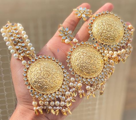 Candy Accessories, Earring Combo, Punjabi Style, Tikka Jewelry, Pakistani Jewellery, Maang Tika, Unique Wedding Jewelry, Wedding Jewelry Sets Bridal Jewellery, Kundan Jewellery Bridal