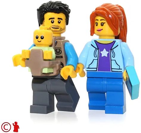 Parents With Baby, Lego Camper, Lego City Undercover, Lego Baby, Lego House Ideas, Lego Furniture, Pokemon Cross Stitch, Micro Lego, City Baby