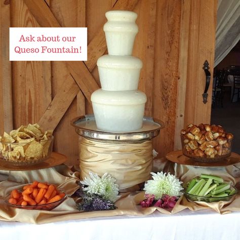 Wedding Chips And Dip Bar, Wedding Chips And Dip, Chip And Dip Table Wedding, Chips And Queso Bar Wedding, Queso Dip Fountain Wedding, Queso Fountain Wedding, Queso Fountain, Chips And Dip Cocktail Hour, Fruit Display Wedding