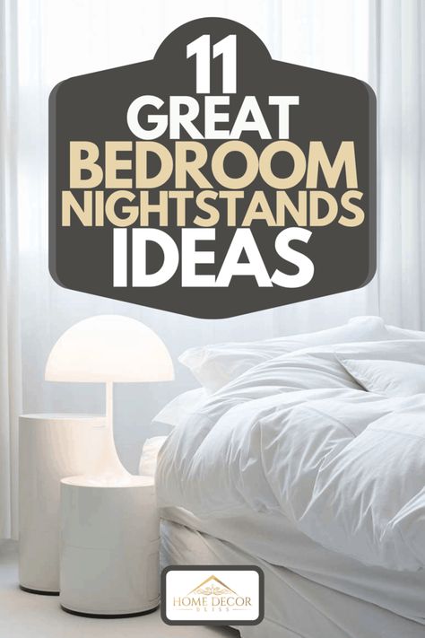 11 Great Bedroom Nightstand Ideas - Home Decor Bliss Mirrors By Bed Night Stands, Upholstered Bed With Nightstands, Low Nightstand Ideas, Platform Bed Nightstand Ideas, Shelves As Nightstand, Mirrors On Nightstand, Mismatched Nightstands Ideas, Alternative Nightstand Ideas, Nightstands Ideas Bedside Tables