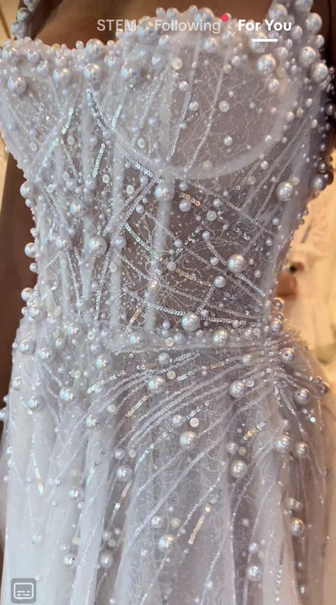 Pearl Beaded Mermaid Wedding Dress, Pearl Detail Wedding Dress, Pearl Beaded Wedding Dress, Haute Couture Bridal, Drop Waist Wedding Dress, Rhinestone Wedding Dress, Statement Dresses, Crystal Wedding Dress, Pearl Wedding Dress