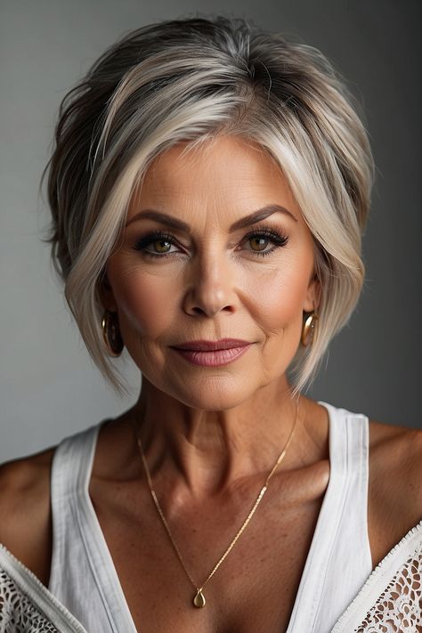 60 Year Old Hairstyles, Choppy Bob Hairstyles For Fine Hair, Older Women's Hairstyles, Old Hairstyles, Bob Haircut For Fine Hair, Short Hair Trends, Messy Short Hair, Haircuts For Medium Hair, Mid Length Hair