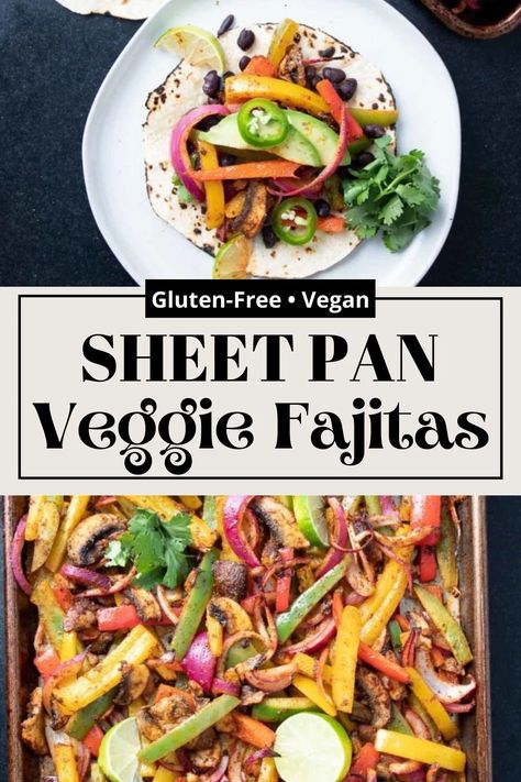 Veggie Fajitas are simple to make on a sheet pan. They are vegan, gluten-free, use wholesome unprocessed ingredients and are ready in under 30 minutes. Veggie Fajita Recipe, Easy Sheet Pan Fajitas, Sheet Pan Fajitas, Tomatillo Salsa Recipe, Pan Fajitas, Fajita Veggies, Veggie Fajitas, Fajita Vegetables, Fajitas Recipe