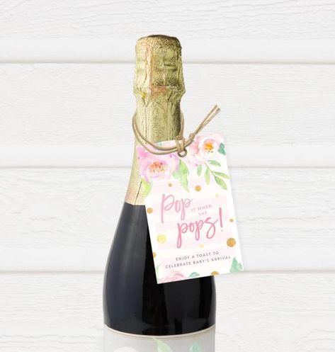 Easy Baby Shower Ideas To Celebrate The Mom-To-Be - DIY Darlin' Pop It When She Pops, Onesie Decorating, Easy Baby Shower, Fun Straws, Popcorn Favors, Mini Champagne Bottles, Baby Balloon, Balloon Display, Mini Champagne