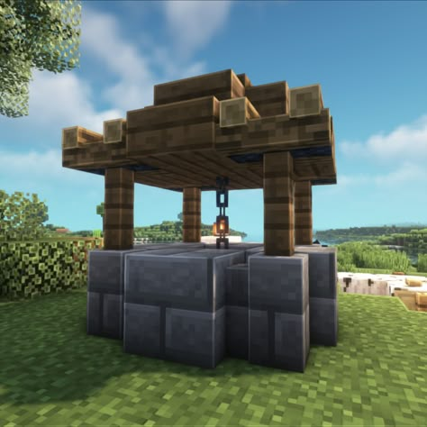 Small Cute Well Minecraft EASY and FAST Small Well Minecraft, Minecraft Small Builds Ideas, Minecraft Statues Small Easy, Minecraft Bulletin Board Build, Minecraft Small Statue Ideas, Well Minecraft Ideas, Bathhouse Minecraft, Minecraft Statues Easy, Minecraft Entry Way