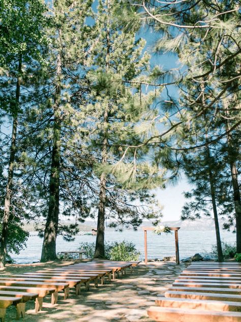 Colorado Lake Wedding, South Lake Tahoe Wedding, Sand Harbor Lake Tahoe Wedding, Waterfront Wedding Reception, Lake Tahoe Micro Wedding, Lake Wedding Colors, Lake Tahoe Wedding Summer, Tahoe Wedding Venues, Lake Wedding Ceremony