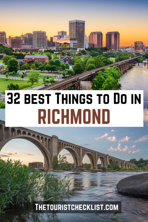 Planning on what to do in Richmond, VA? On this tourist guide are the top attractions, best activities, places to visit & fun things to do in Richmond, Virginia. Start planning your itinerary & travel bucket list now! #richmond #richmondva #virginia #richmondtravel #travelvirginia #virginiatravel #usatravel #usatrip #usaroadtrip #travelusa #vacationusa #ustraveldestinations #ustravel #americatravel What To Do In Richmond Va, Richmond Va Things To Do In, Things To Do In Richmond Virginia, Richmond Canada, Hollywood Cemetery, Lewis Ginter Botanical Garden, Virginia Travel, Tourist Guide, Usa Travel Guide