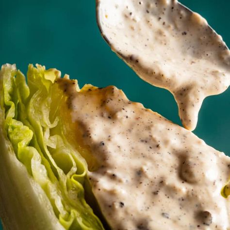 Parmesan-Peppercorn Buttermilk Dressing | America's Test Kitchen Recipe Parmesan Peppercorn Dressing, Peppercorn Dressing, Steakhouse Dinner, Creamy Salad, Chipotle Dressing, Country Dinner, Buttermilk Ranch Dressing, Buttermilk Dressing, Creamy Salad Dressing