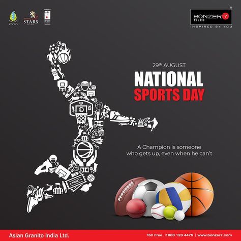 Happy National Sports Day National Sports Day, Floor Tiles Design, Wall Tiles Design, Be Active, Sports Day, Marble Design, Sports, Health, Pattern