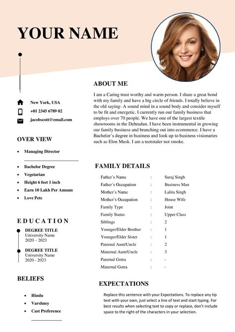 (Modern Bio-data Format for marriage Free Download in Word) Full Size Preview Bio-data for marriage ... Read moreBio-data for Marriage Still confused write in MS-Word The post Bio-data for Marriage Still confused write in MS-Word appeared first on TechGuruPlus.com. Marriage Cv Format, Free Cv Template Word, Simple Resume Format, Free Resume Template Word, Resume Format Download, Marriage Stills, Personal Bio, Bio Data For Marriage, Cv Template Download