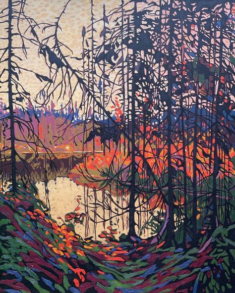 Syslak Studios (@syslakstudios) posted on Instagram • Jul 29, 2021 at 12:57pm UTC Tom Thomson Paintings, Tom Thomson, Landscape Art Painting, Canadian Art, Canadian Artists, Love Drawings, In The Woods, Abstract Landscape, Landscape Art