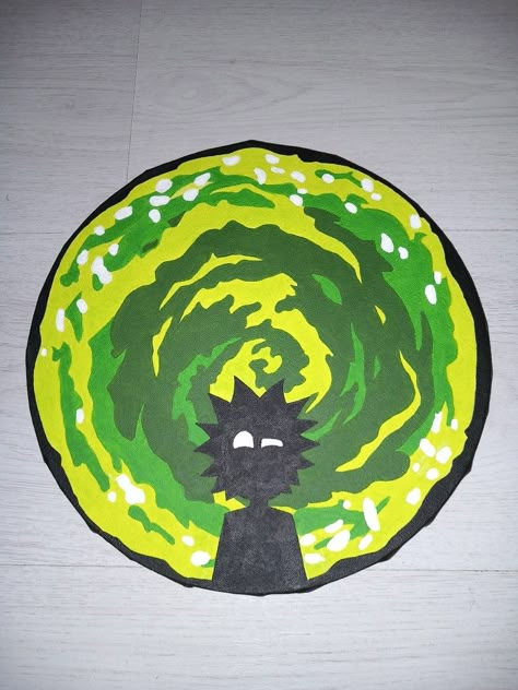 Portal Painting Ideas, Round Painting Ideas Easy, Circle Canvas Painting Ideas Easy, Painting Ideas Circle Canvas, Circle Canvas Ideas, Circular Painting Ideas, Painting Ideas On Circle Canvas, Round Painting Ideas, Circle Canvas Painting Ideas