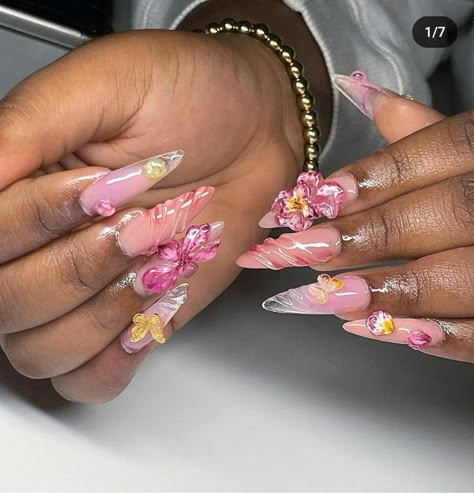 Orchid Nails, Glamour Nails, Classy Acrylic Nails, Really Cute Nails, Nails Only, Unique Acrylic Nails, Bling Acrylic Nails, Pink Acrylic Nails, October 1