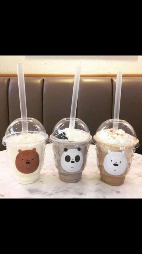 🐻‍�❄️🐻🐼 Glace Fruit, Dunkin Donut, Tumblr Food, We Bare Bears Wallpapers, Bear Party, Japanese Dessert, Bare Bears, We Bare Bears, Kawaii Food