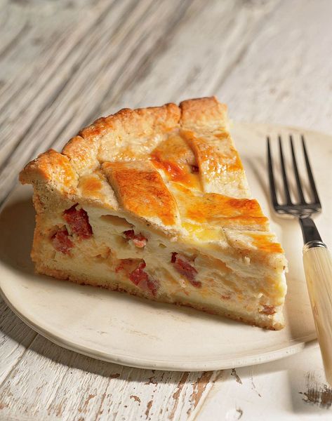 Pizza Rustica from The Baking Bible by Rose Levy Beranbaum Pizzagaina Recipe, Pizza Chiena, Italian Easter Recipes, Italian Easter Pie, Sip And Feast, Easter Pie, Pizza Rustica, Italian Easter, Flaky Pie Crust