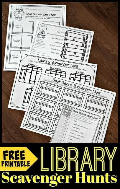 Fun Library Activities, Library Scavenger Hunt, School Library Activities, Comprehension Bookmarks, School Library Lessons, Library Orientation, Library Lesson Plans, Library Games, Middle School Libraries