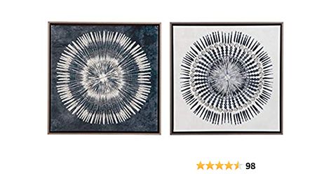 Signature Design by Ashley Monterey Modern 2 Piece Cotton Abstract Canvas Wall Art, 26 x 26, Blue and White Living Room Furniture Ideas, Art For House, Wal Art, Ashley Homestore, Organic Abstract, Room Furniture Ideas, Creative Wall Decor, Circle Painting, Рисунки На Холсте