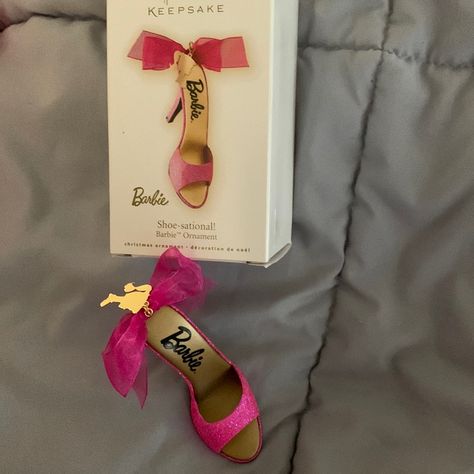 Barbie Shoe Ornament. Never Opened. Perfect Condition. Hot Pink Barbie Shoe Ornament Barbie Ornaments, Barbie Collectibles, Barbie Christmas Ornaments, Hot Pink Barbie, 2023 Barbie, Holiday Finds, Barbie Christmas, Happy Birthday Vintage, Gift Holders