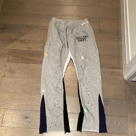 Gallery Dept Pants - Mens L Gallery Dept Pants, Joggers Streetwear, Gallery Dept, Street Fashion Men Streetwear, Vintage Trousers, Grey Sweatpants, Mens Joggers, Grey Pants, Paint Splatter