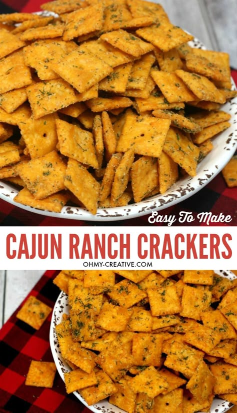 Best Dang Crackers, Cajun Ranch, Dill Ranch, Goodies Ideas, Dessert Favorites, Ranch Crackers, Spicy Crackers, Seasoned Crackers, Cracker Recipe