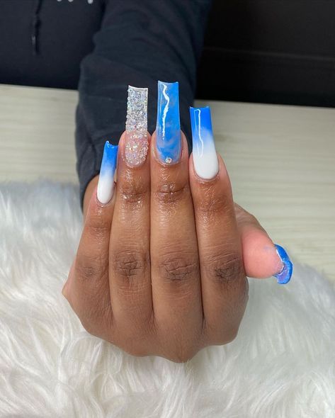 @nailsbyasheyla on Instagram: “another blue set 🤍. • • • Check my availability & book ladies ! The link is in my Bio !! 🤍 • • #nailsofinstagram #bluenails💙 #nailarts…” Grabber Blue Nails, Ocean Blue Nails, Sparkling Night, Royal Blue Nails, Deep Blue Color, Blue Nail Designs, Blue Nail, Tiny Star, Fabulous Nails