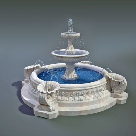 Craft Paint Storage, Water Fountain Design, Kolam Air, Luxury Mansions Interior, Dollhouse Garden, Pillar Design, Fountain Design, Backyard Water Feature, Fountain Feature