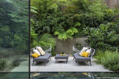 Pocket Garden Design, Pocket Garden Ideas, Pocket Garden Small Spaces, City Courtyard, Townhouse Garden, Urban Garden Design, Pocket Garden, Hillside Garden, Tropical Garden Design