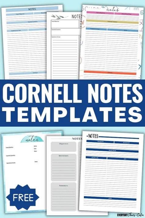 Free Printable Cornell Notes Templates Avid Cornell Notes Template, Cornell Notes For Elementary, Good Notes Templates Free Note Taking, Free Printable Notes Templates, Note Taking Printables, Cornell Notes Template Printable, Digital Note Taking Template, Cornell Note Taking Template, Printable Notes Templates