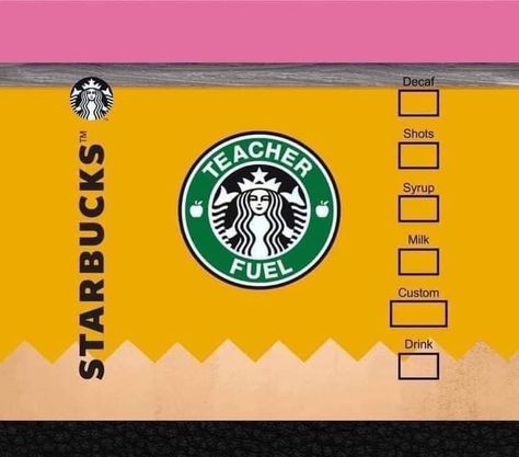 Starbucks Sublimation Designs, Starbucks Design, Tumbler Cups Personalized, School Designs, Teacher Sublimation, Metal Tumbler, Coffee Starbucks, Sublimation Ideas Projects Inspiration, Vinyl Tumblers